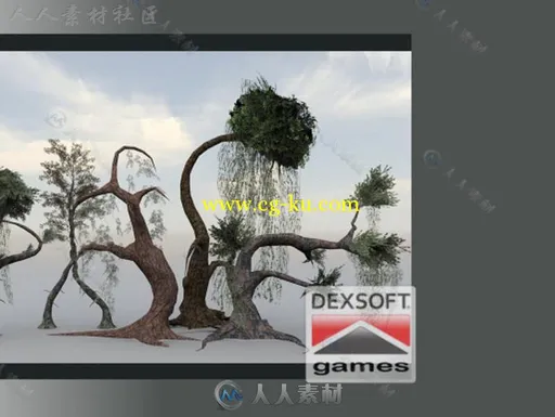 独特的幻想树植物3D模型Unity游戏素材资源的图片2