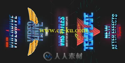 复古录像带游戏文字标题动画开场AE模板Videohive 5 VHS Title Opener Pack 2 1907...的图片3