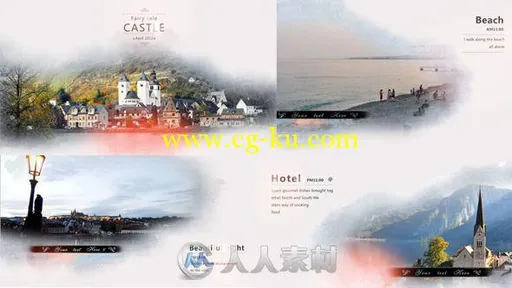 现代时尚油墨幻灯片相册动画AE模板Videohive Ink line And Postcard Opener 70671...的图片1