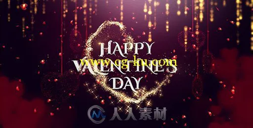 美丽浪漫的金色粒子标题情人节开场视频AE模板 Videohive Valentine 19285032的图片1