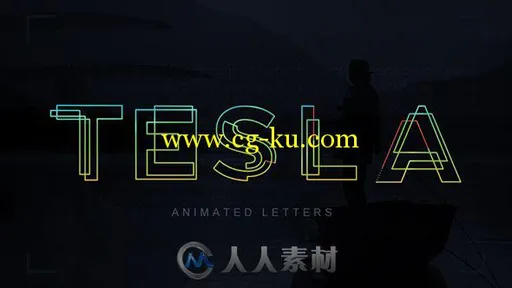 美丽时尚神奇路径霓虹字母展示幻灯片AE模板Videohive Tesla Animated Letters 192...的图片1