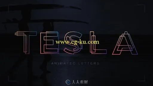 美丽时尚神奇路径霓虹字母展示幻灯片AE模板Videohive Tesla Animated Letters 192...的图片2