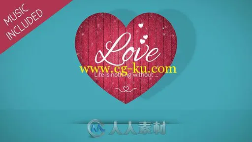 美丽浪漫的情人节爱心标志Logo演绎AE模板 Videohive Valentine Hearts 19293463的图片1