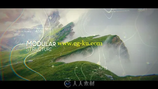 现代美丽的三维空间线条图片展示幻灯片相册动画AE模板 Videohive Modern Slide...的图片8