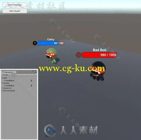 角色血条系统GUI脚本Unity游戏素材资源的图片1