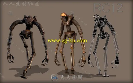 可爱的动画机器人角色3D模型Unity游戏素材资源的图片2