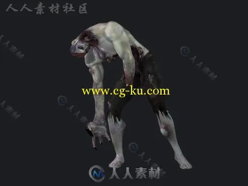 恐怖的僵尸科幻人形生物角色3D模型Unity游戏素材资源的图片9