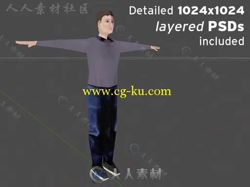 超级低聚完美的人类人形生物角色3D模型Unity游戏素材资源的图片3