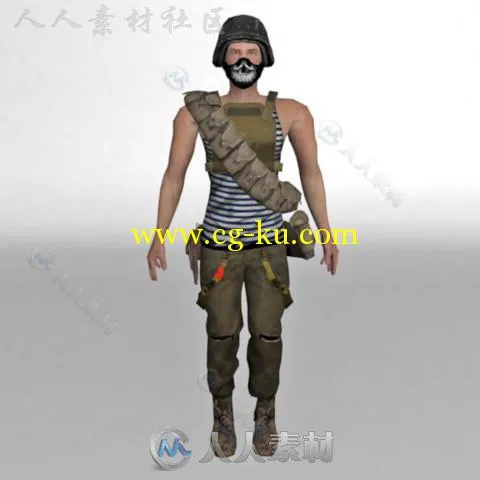 男士士兵人类人形生物角色3D模型Unity游戏素材资源的图片8