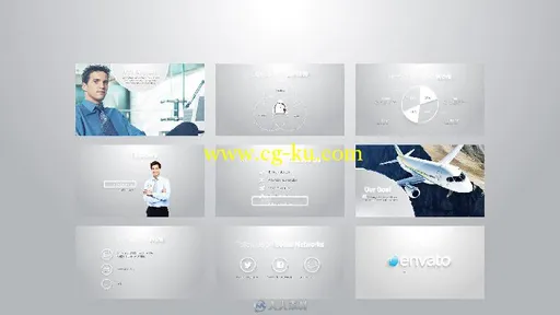 时尚明亮干净幻灯片企业商务介绍AE模板 Videohive Light Presentation Pack 19247652的图片5