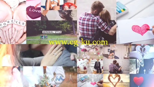 美丽浪漫多画面展示照片情侣幻灯片相册动画AE模板Videohive Love Slideshow 19385...的图片1