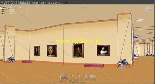 高科技虚拟画廊室内道具3D模型Unity游戏素材资源的图片1