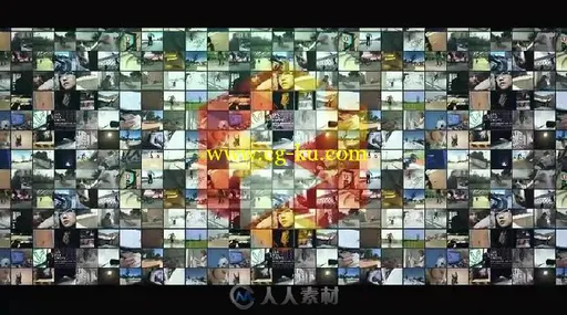 创意视频墙演绎企业标志Logo演绎AE模板 Videohive Multi Video Wall Logo 19391075的图片3