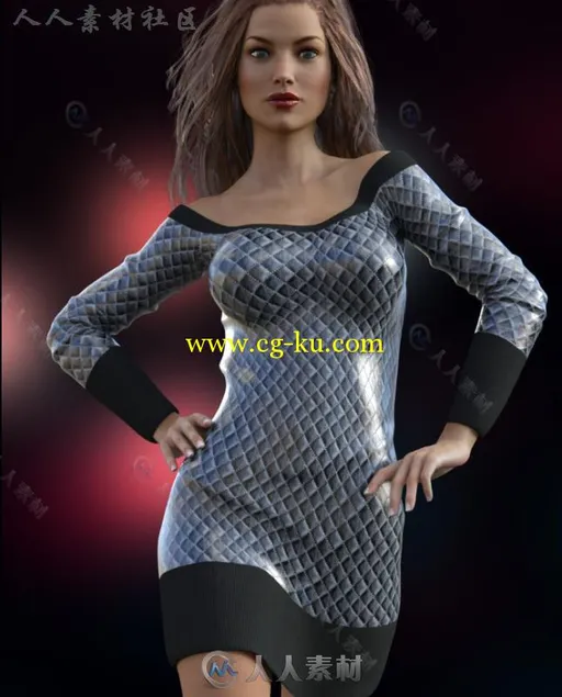 美丽性感的现代女性服装3D模型合辑的图片1