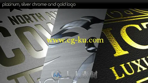 高大上铂金银色镀铬金色标志Logo演绎AE模板Videohive Platinum Silver Chrome and...的图片1