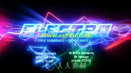 炫酷闪电电流效果文字字幕标题动画AE模板Videohive Electro - Electric Title Seq的图片1