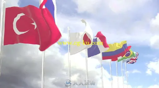 自定义国旗飘动企业公司旗帜标志动画AE模板 Videohive Custom Flag Pack 15965的图片3