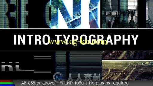 现代美丽故障的动感文字排版介绍幻灯片AE模板 Videohive Intro Typography 19394192的图片1