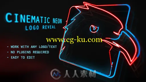 美丽的霓虹灯电影标志动态描边效果Logo演绎AE模板Videohive Cinematic Neon Logo的图片1