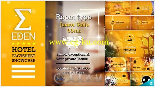 旅游休闲豪华酒店客房餐厅展示幻灯片AE模板Videohive Hotel Fact-sheet Showcase的图片2