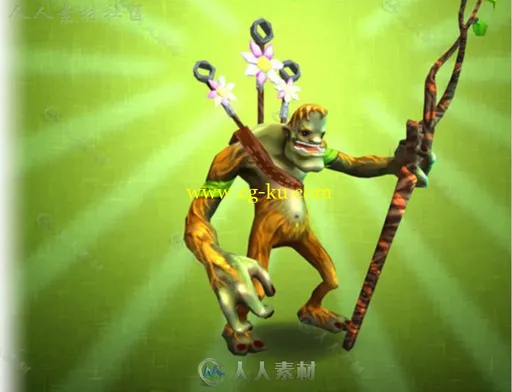 萨满巨魔幻想人形生物角色3D模型Unity游戏素材资源的图片1