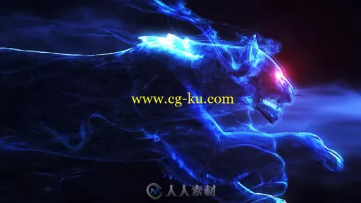 超酷帅气粒子烟雾豹子奔跑标志显示Logo演绎AE模板 Videohive Panther Dark Smoke的图片2