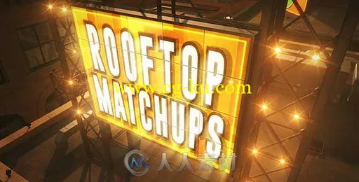 超酷动态三维屋顶广告牌展示体育运动开场视频包装AE模板Videohiv Rooftop Matchup的图片1