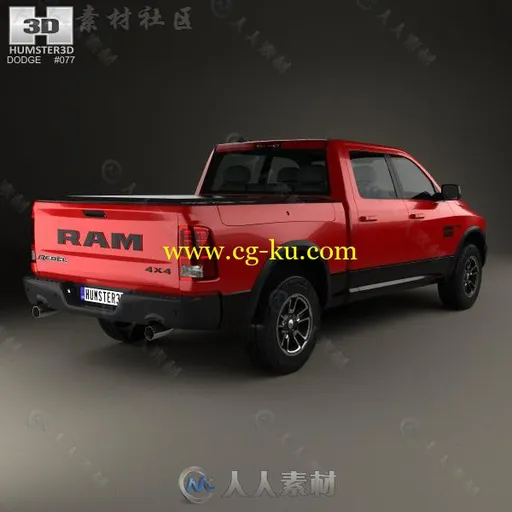 高精度道奇皮卡RAM1500汽车3D模型 HUM3D DODGE RAM 1500 REBEL 2015的图片2