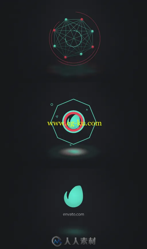 动感小球线条连接旋转标志显示Logo演绎AE模板 Videohive Connected Shapes Logo Re的图片1