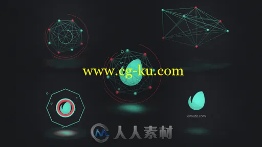 动感小球线条连接旋转标志显示Logo演绎AE模板 Videohive Connected Shapes Logo Re的图片2