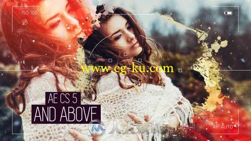 摄像机镜头拍摄展示水墨遮罩照片模糊缩放AE模板 Videohive Camera Viewer Slid的图片1