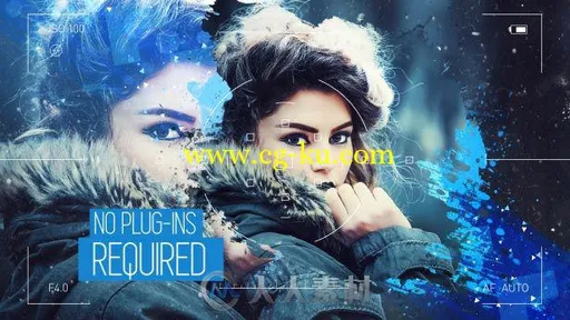 摄像机镜头拍摄展示水墨遮罩照片模糊缩放AE模板 Videohive Camera Viewer Slid的图片3