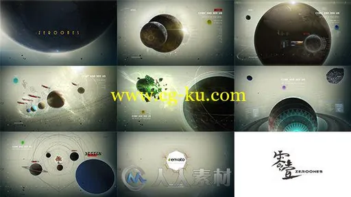 高科技地球金色粒子光线展示企业发展时间轴宣传动画AE模板Videohive Earth line A的图片3