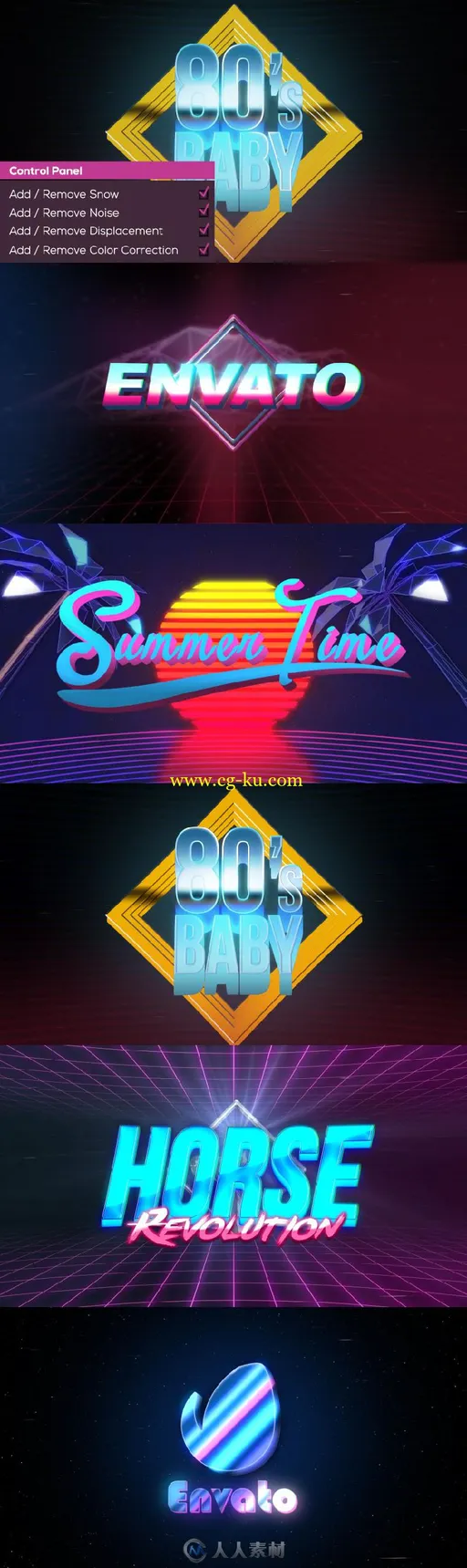 史诗绚丽卡通效果故障文字标题动画AE模板Videohive 80's Baby VHS Logo-Titles Op的图片2