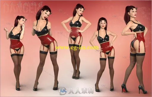 堕落邪恶的女性恶魔性感姿势造型3D模型合辑的图片2