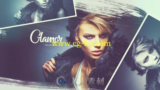 优雅美丽的水墨笔刷旅游照片展示幻灯片相册动画AE模板Videohive Elegant Brush Ph的图片1