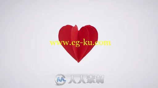 简单浪漫纸张折叠爱心信封展示幻灯片AE模板 Videohive Love Intro 15480809的图片1