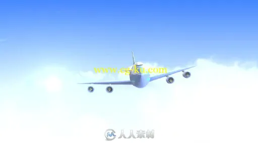 现代三维卡通飞机航班标志LOGO演绎AE模板 Videohive Airplane Logo 13574744的图片2