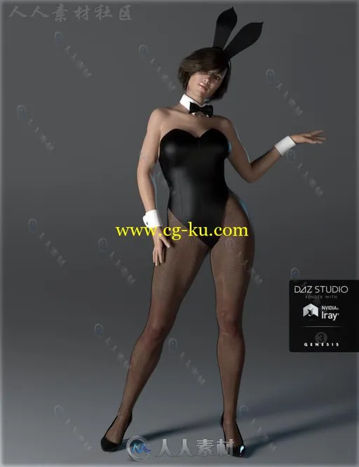 现代性感妩媚兔女郎服装3D模型合籍的图片3