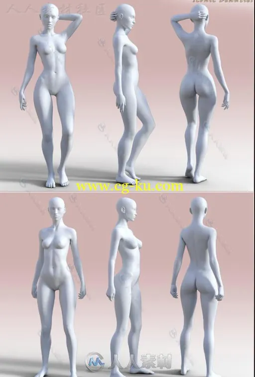 高精细性感完整女性身体3D模型合辑的图片1