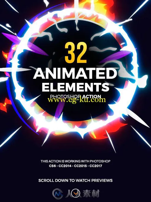 32种炫酷创意粒子动画效果PS动作的图片1