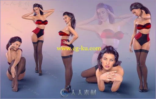 美丽感性的女性性感姿势造型3D模型合辑的图片2