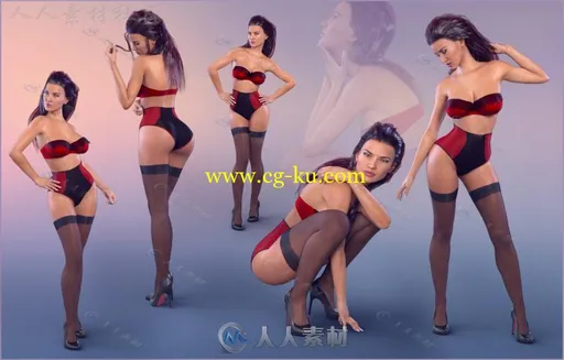 美丽感性的女性性感姿势造型3D模型合辑的图片3