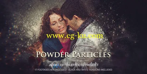 创意炫酷粉末颗粒喷洒展开照片显示幻灯片AE模板 Videohive Powder Particl的图片1