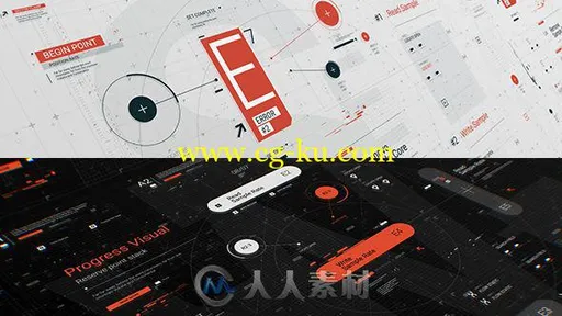 高科技HUD元素动态UI界面文字数据元素动画AE模板Videohive HUD Typo Graphics的图片1