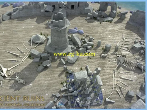 破旧的古代遗址风景环境3D模型Unity游戏素材资源的图片3