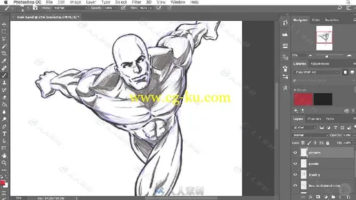 超级英雄漫画人物绘画技巧视频教程 PLURALSIGHT PHOTOSHOP CC DRAWING COMIC CHARA的图片1