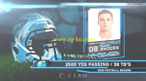 创意时髦的美式足球运动员头像转场过渡视频介绍AE模板Videohive Football Player的图片3