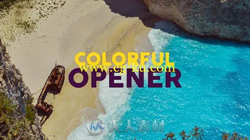 色彩缤纷的动感夏季照片快速切换幻灯片AE模板 Videohive Colorful Opener 19529371的图片1