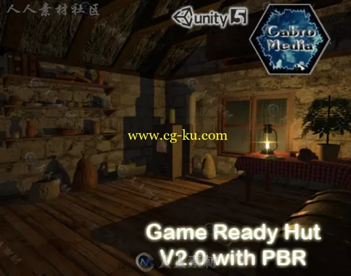 设备齐全的木制小屋城市环境3D模型Unity游戏素材资源的图片2